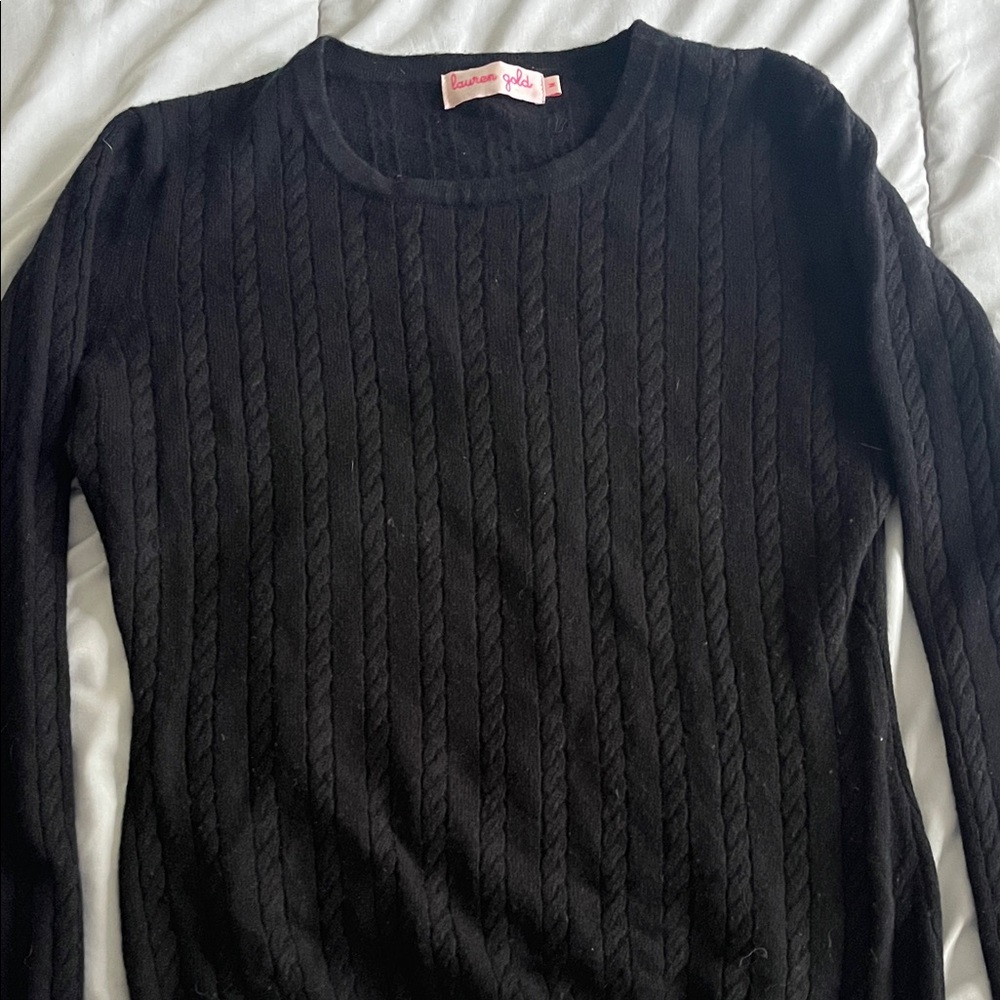 Lauren Gold size M  fine wool 70% , 30 Cashmere 30% black sweater